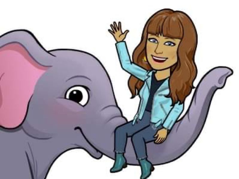 Having a Positive Mental Attitude. Milla on an elephant.