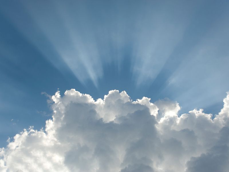 Sunshine breaking through the clouds. Blog from The Emergency Chicken and Other Stories.